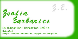 zsofia barbarics business card